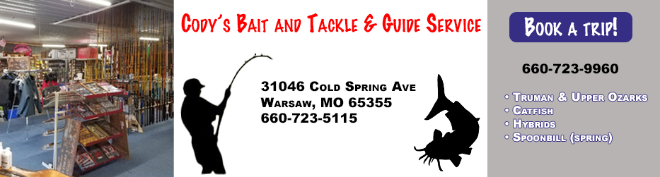 Cody's Bait & Tackle now offers bass fishing lures and tackle